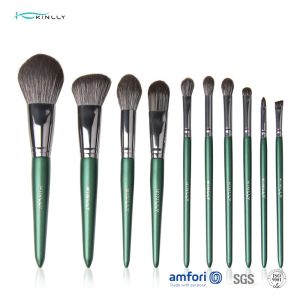Cheap 10PCS OEM Wooden Handle Makeup Brushes For Smudge for sale