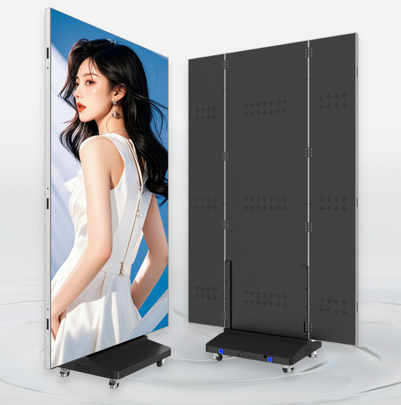 China Ultra-Thin HD Three-Fold Standing LED Poster Screen and GOB LED Display for Indoor Use on sale
