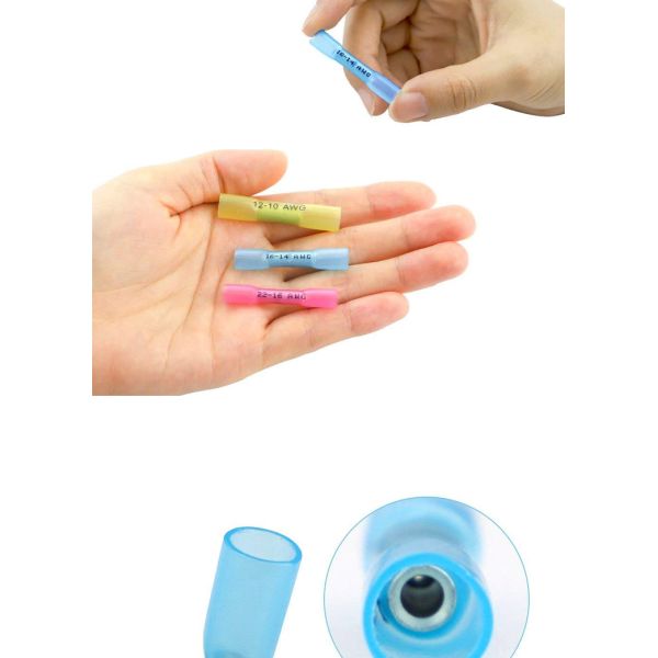 Heat Shrink Wire Butt Connectors Waterproof 70 Red 70 Blue 80 Yellow