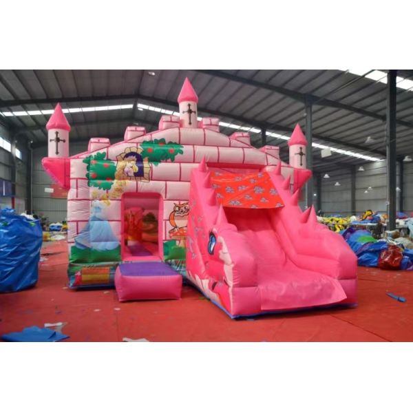 Commercial Jumping Castle with Slide and Custom Logo Printed Cow Bouncy House Design