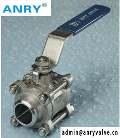 Quality 3PCS SW Welding CF8M Body PTFE Seat Ball Valve wholesale