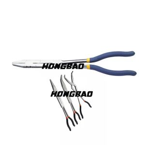 Wide Long Nose Flat Pliers For Jewelry 200mm Double X Joint Straight Extra Long