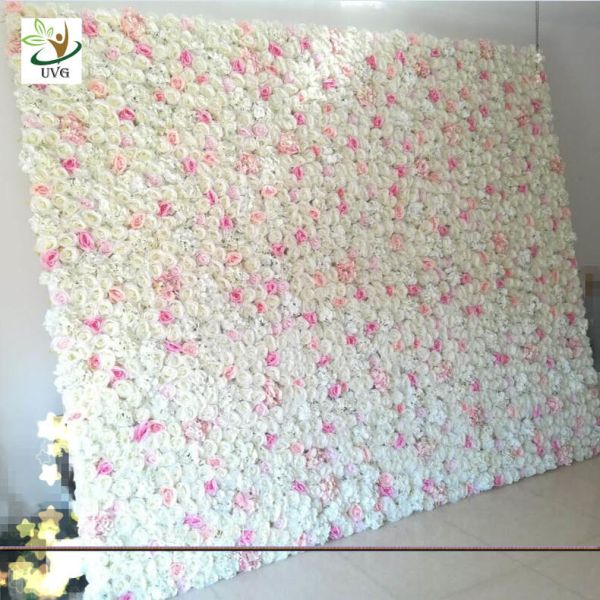 Quality UVG wedding planner party flower arrangements in silk rose flower wall for backdrop decoration CHR1138 wholesale