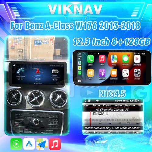 Viknav 12.3 Inch Android For Benz A W176 CLA C117 GLA X156 G W463 2013-2018 GPS