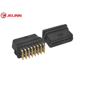 OBD 2 OBDII Female Connector With Right Angle Pin Bent Towards the Wide Side