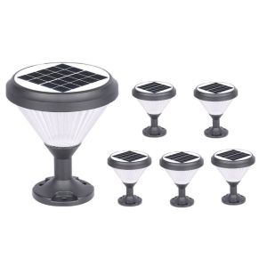 China 6pc Set Solar Post Lamp LED Decor Garden Lights For Lawn DIE-Casting Aluminum on sale