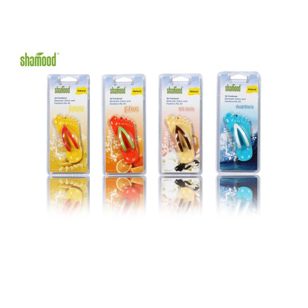 Quality 4 Simple Plastic Air Freshener Hanging Double Blister Summer Slipper Decorative wholesale