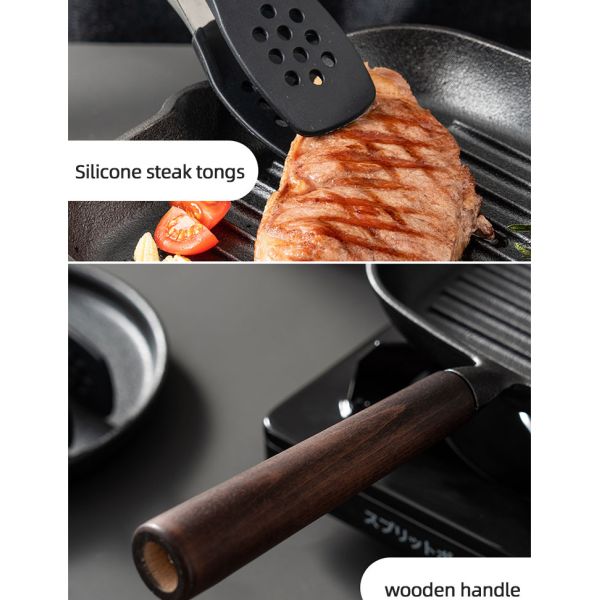 Hot Selling Omelette Fry Grill Pan Multipurpose Korean Die Cast Iron Bbq Frypan Non Stick Square Cookware Skillet Pan