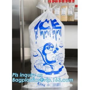 disposable ice bag, plastic ice cube bag, disposable ice cooler bag, wicket