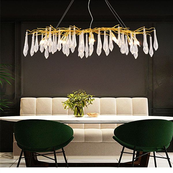 Bedroom Villa Decoration Led Crystal Pendant Light Crystal Ceiling Chandeliers
