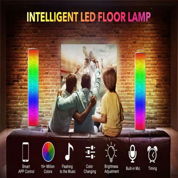 Quality Polypropylene 20W RGB Corner Floor Lamp Smart Phone App Control 16 Million Colors wholesale