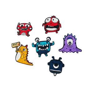 Merrowed Iron On Embroidered Patches Badges Cotton Metal Thread Material