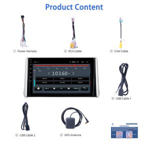 Android 10 Quad Core 1GB+16GB for Toyota RAV4 2018-2020 Car Radio WIFI FM GPS