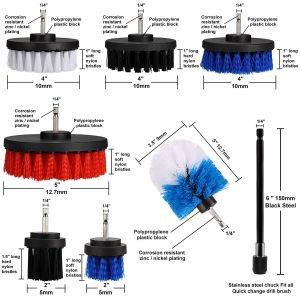 23 Piece Drill Brush Attachment Kit Power Scrubber Drill Brushes for Cleaning