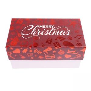 Cheap Custom Printed Paper Christmas Box With Lid For Gift Packaging for sale