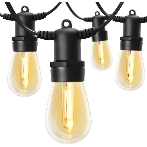 Weatherproof IP65 48FT Patio String Outdoor Deck Lights