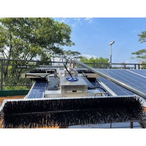 Autonomous Work PV Panel Cleaning Robot 450m2/H2 Anti Fall Protection Mobile App