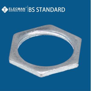 China BS4568 Hexagon Conduit Lock Ring Locknut Electrical 20mm-32mm Galvanized Light Steel on sale