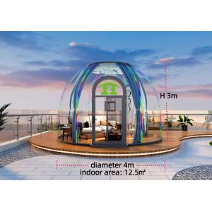 Flame Retardant Safe Dome Glamping Tent Transparent Inflatable Bubble House