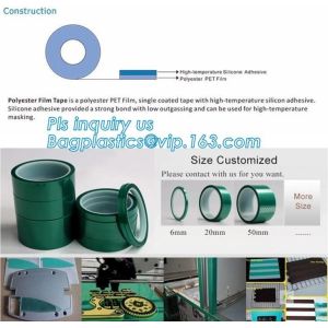 Green PET High Temperature Silicone Adhesive polyester Tape,Green PET Masking