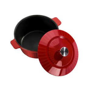 Velosan OEM Cast Iron Soup Pot / Kettle Rapid Heat 10.2cm Deep With Glaze