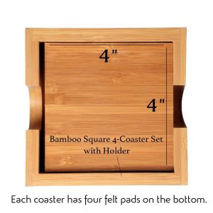 square shape bamboo tea coaster square coaster holder for stylish design and hot