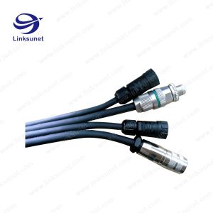 M12 grey connector and composite multi - fiber Flat cable wiring harness Custom