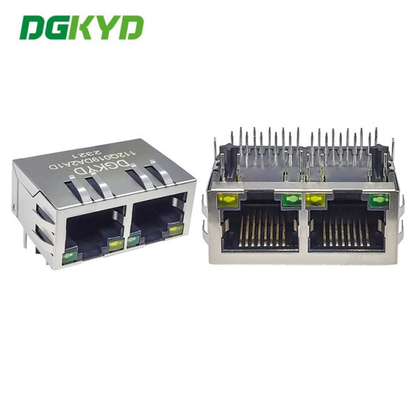 Quality DGKYD112Q019DA2A1D Dual Port RJ45 Connector Ethernet Gigabit Filter 10P8C Interface Network Port Socket wholesale