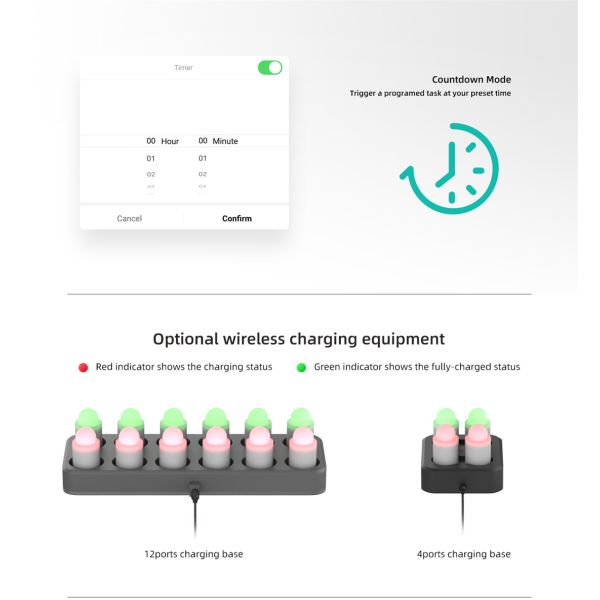 Wi-Fi Rechargeable Flameless Flickering LED Candle Light, Smart Battery Operated Waterproof Ambiance Lihgt