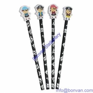Cheap pencil with eraser, HB pencil eraser, printed pencil eraser,rubber eraser for pencil for sale