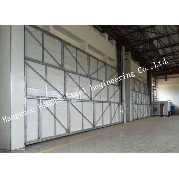 Quality Manual Folded Push Pull Overhead Industrial Garage Doors Track And Hardware Of Aircraft Hanger wholesale