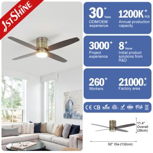 1stshine Antique Brass Color LED Ceiling Fan with Remote Vintage Style and