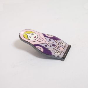 Nesting Doll Custom Enamel Pins Epoxy Coated With Laser Engraving Texts