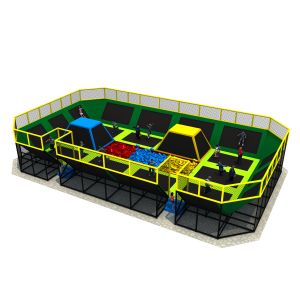 Customized Trampoline Park Equipment , Child Size Trampoline Multi - Section