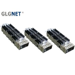 Light Pipes Compatible Single Port QSFP+ Cage With QSFP14 Transceiver