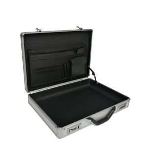 Funtional Aluminum Attache Case With Two Locks Silver ABS Pilot Case For