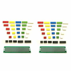 62pcs Colored 2.54mm Single Row Straight Pin Header Female Socket PCB Board