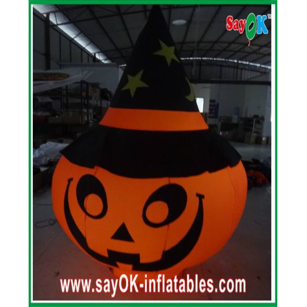 Durable Large Inflatable Pumpkin Decoration With Led Lighting Orange