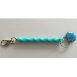 Flexible Plastic 10cm Length Spiral Coil Chain w/Loster Claw Key Clip&Split Ring