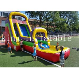 Quadruple Stitching Rainbow Theme PVC Water Slide For Kids