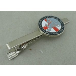 Silver Personalized Tie Bar Cufflink For Promotional , Brass Tie Tack By Die