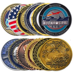 Metal Enamel Custom Commemorative Coin Brass Silver Plated Alloy Old 3D Coins