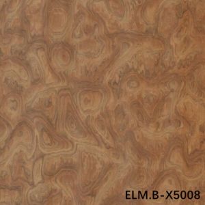 China Recon Wood Veneer Of Elm Burl ELM.B-X5008 Ring Grain Brown Color 0.13-0.35mm Thickness For Hotel Decoration on sale
