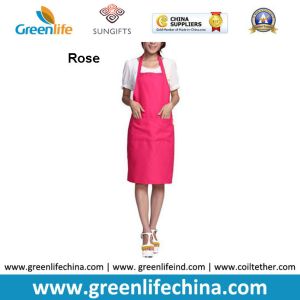 Plain stock aprons OEM rose color imprinted aprons for advertisment eco-friendly