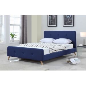 Modern Scandinavian Bed Frame Queen Size Fabric Upholstered Bed Manufacturer
