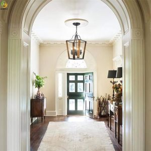 Iron Pendant Light Home Art Baking Paint Brown LED Nordic Pendant Light