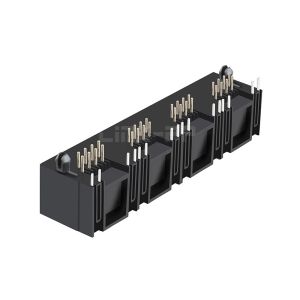 LPJE401NGNL Tab Up Yellow/Green LED 1X4 Port RJ45 Jacks Without Integrated