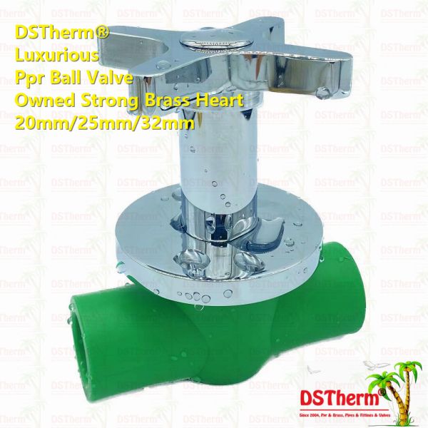 Luxurious Ppr Ball Valve Chrome Plated Handle PPR Ball Valve Brass Ball Valve PN25 High Pressure 20mm 25mm 32mm