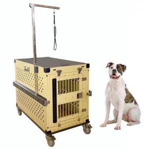 China Folding Aluminum Dog Box With Grooming Arm For Dog Show on sale