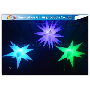Indoor Colorful Star Inflatable Lighting Decoration Advertising For Event